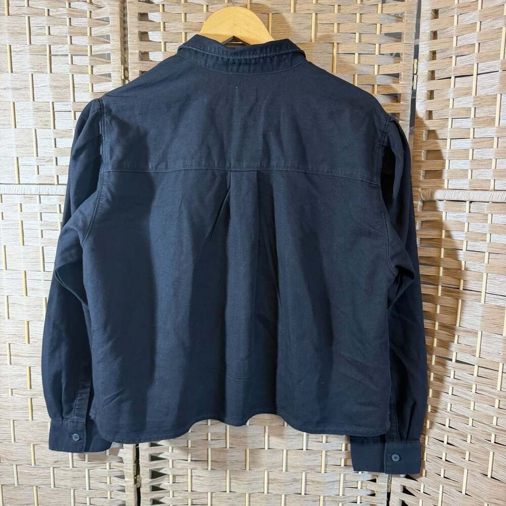 Levi's Long Sleeve Button Up Women Shirt Size M Black Cotton Blend - Picture 7 of 10
